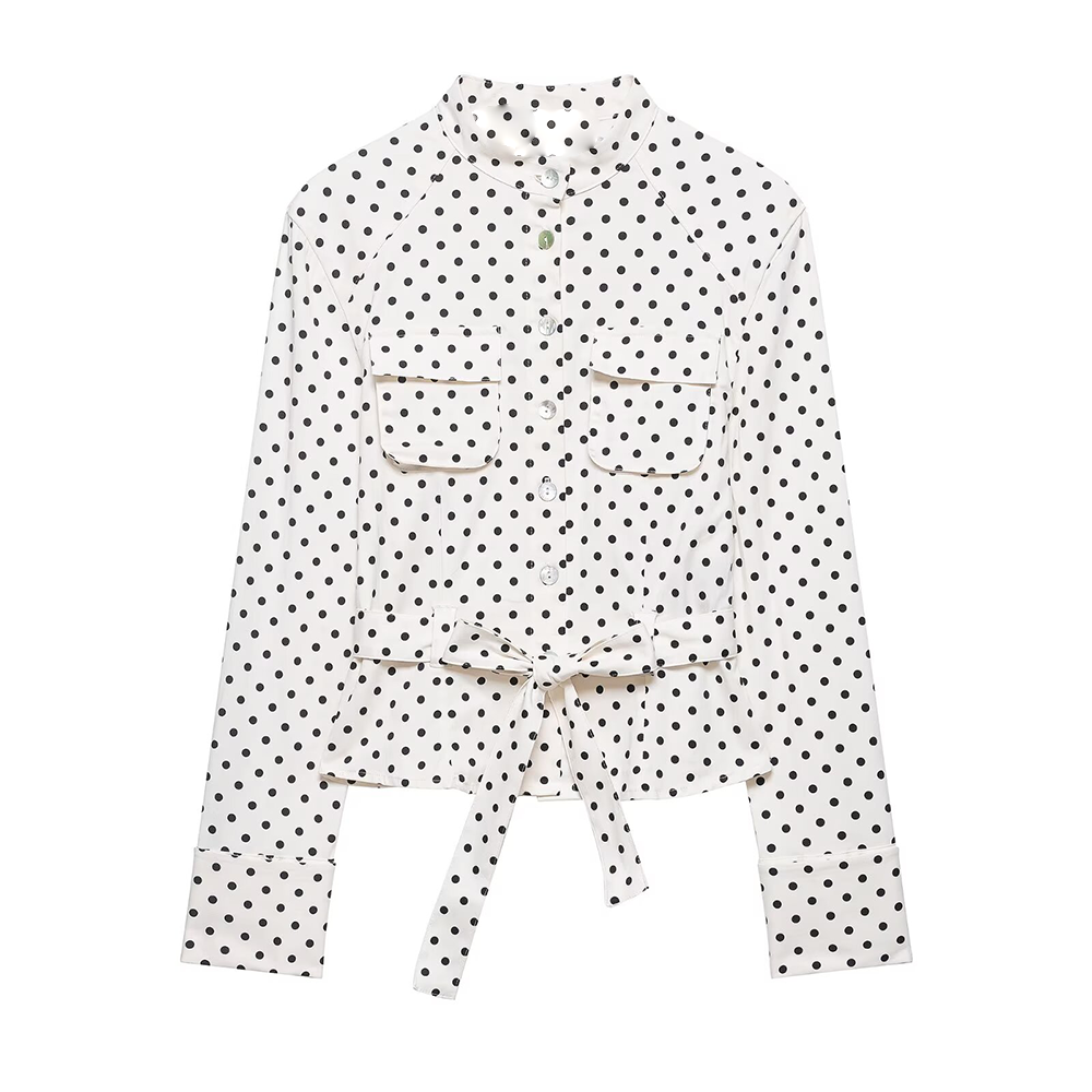 suit Women's 2 pieces polka dot shirt style Coat+Pants