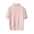 Women's Pile up collar Short Sleeve Knit Sweater