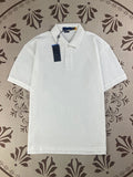 Men's and women's new Joker Couple style cotton beaded fabric embroidered POLO shirt