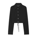 Women's short lapel polka dot shirt