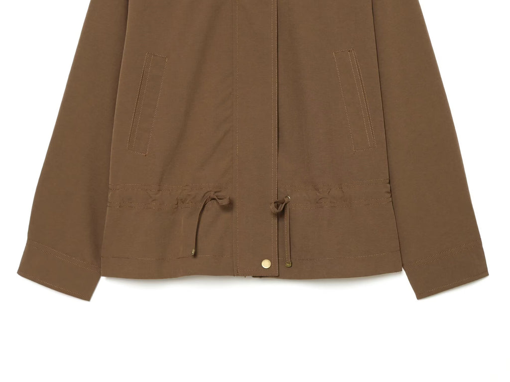Women's with drawstring loose jacket windbreaker Coat