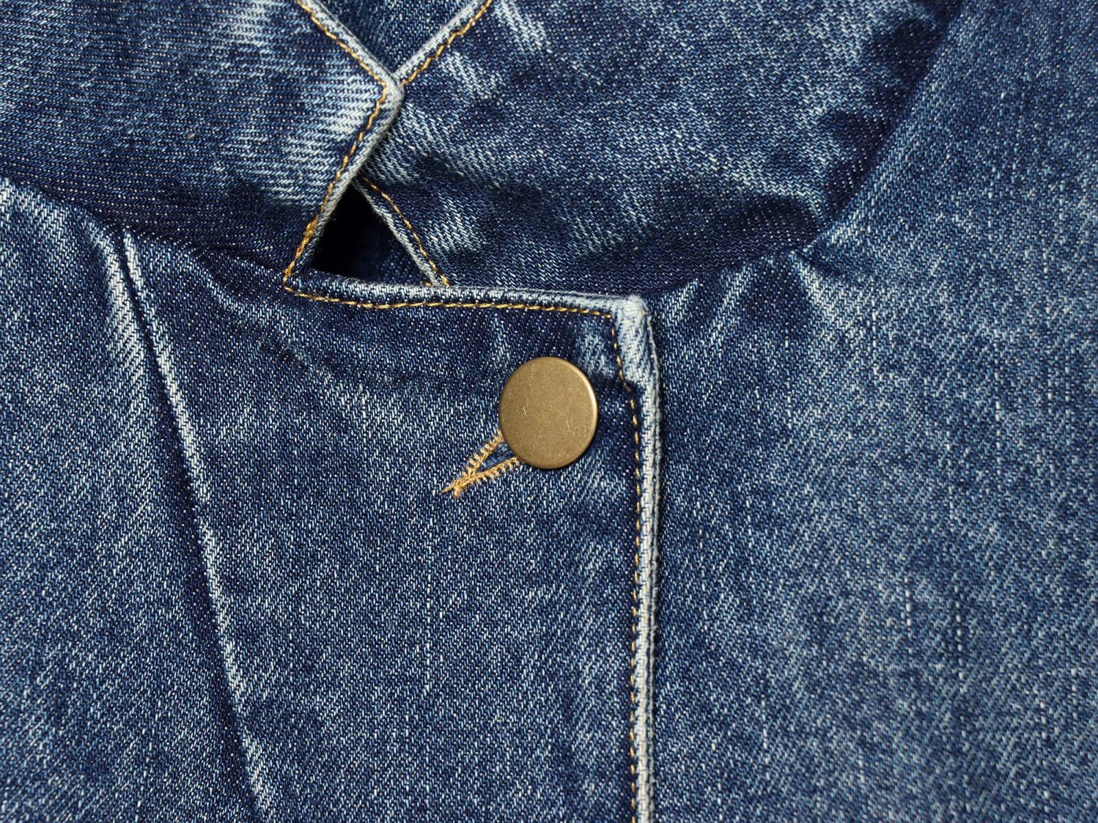 Women's short sleeved stand collar denim Blazer Coat