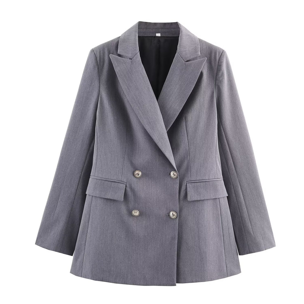 Women's new fashion long sleeved double breasted suit jacket+Pants suit