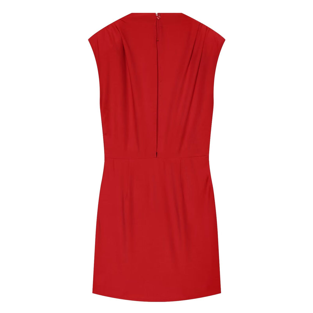 Women's with shoulder pads pleats mini dress