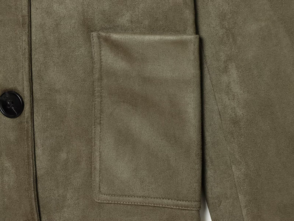 Women's suede lapel breasted short Coat