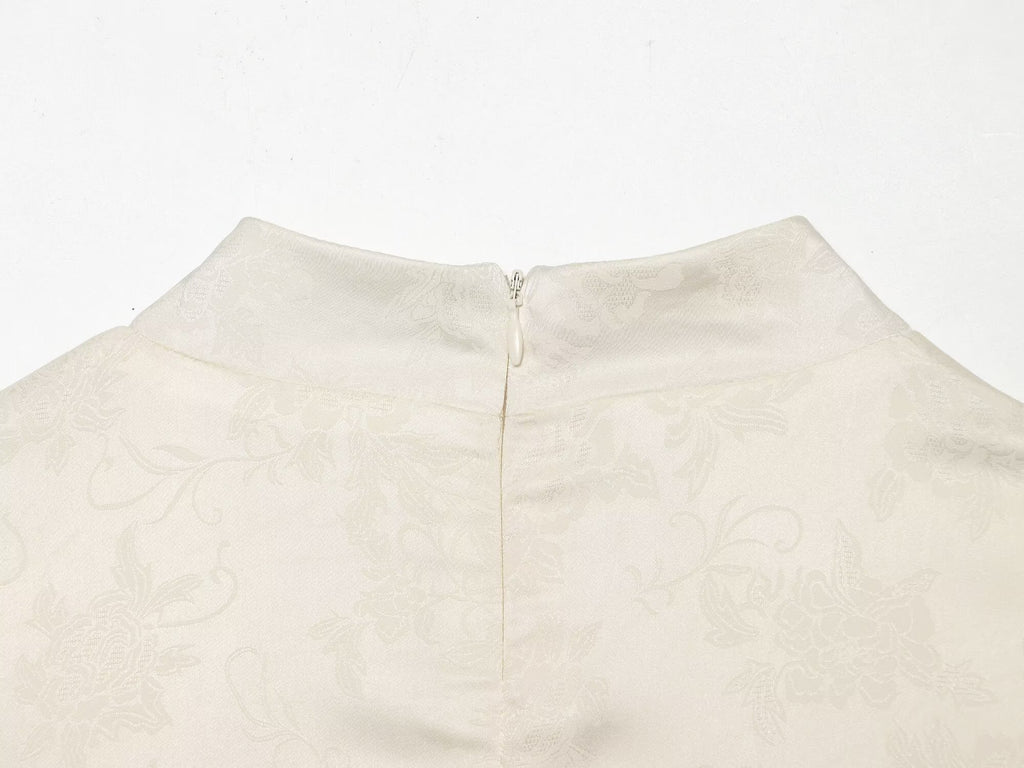Women's jacquard satin texture mini dress
