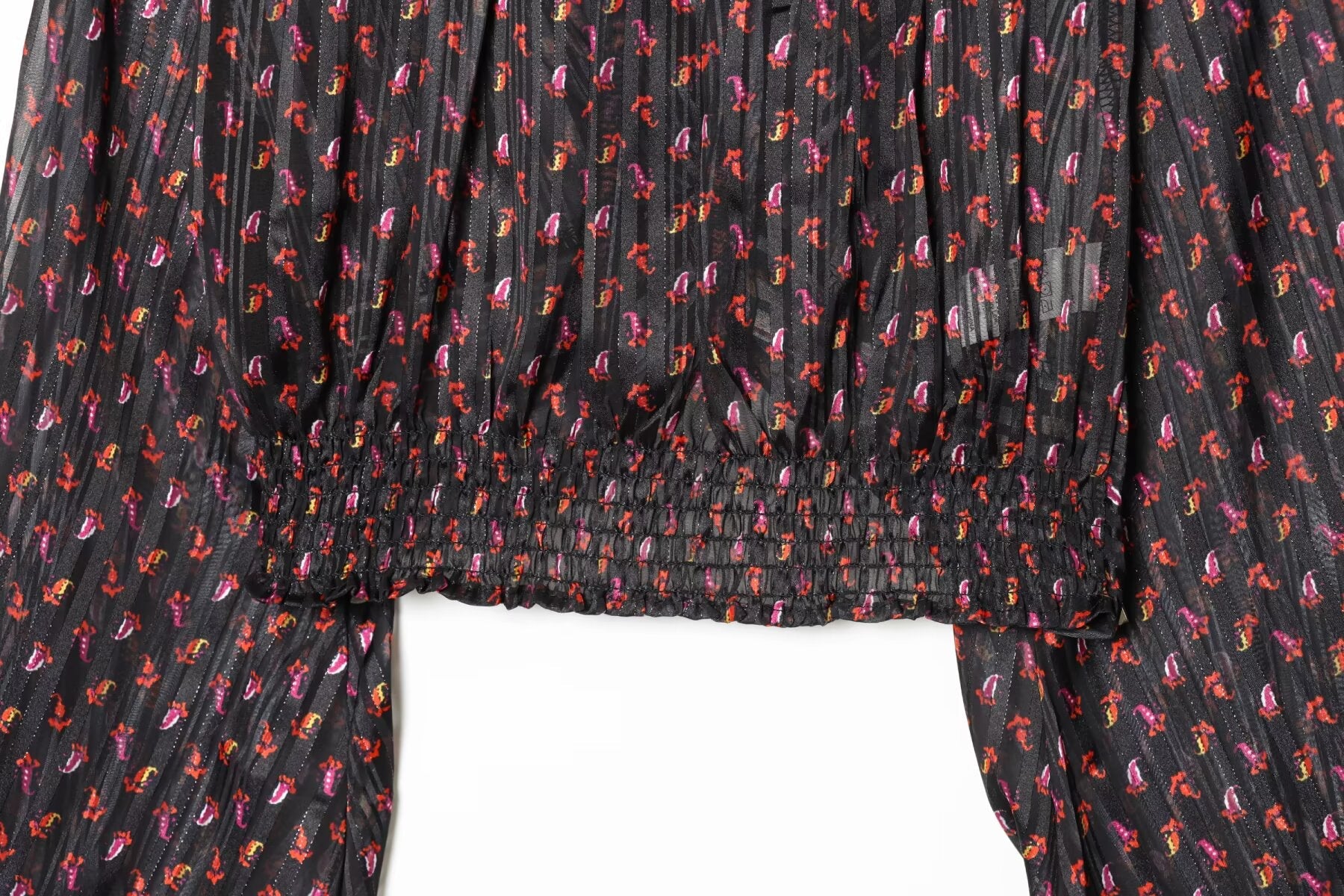 Women's knot decoration V-neck printed top