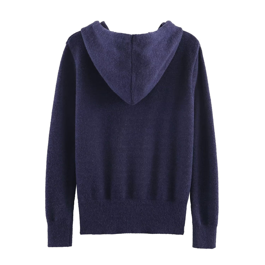 Women's new casual hooded zipper sweatshirt