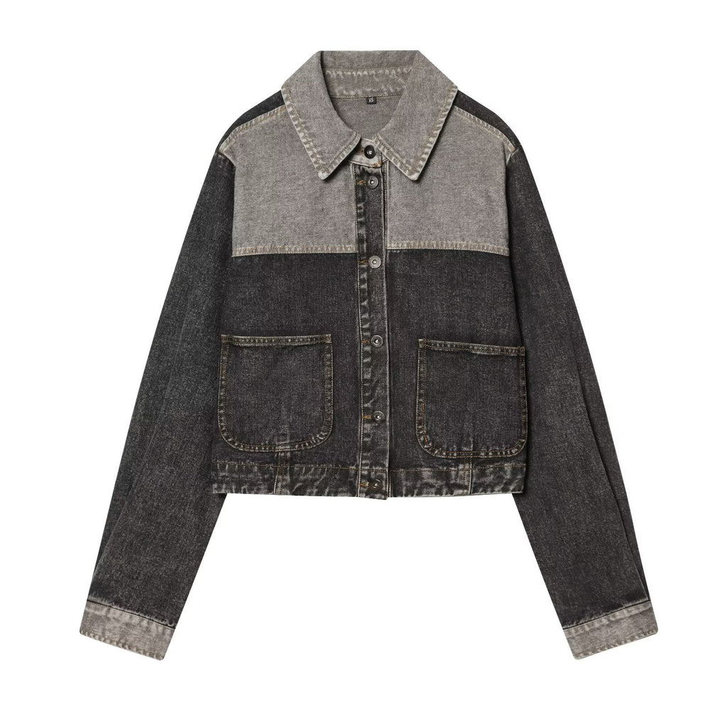 suit Women's 2 pieces patchwork denim jacket Coat+Jeans