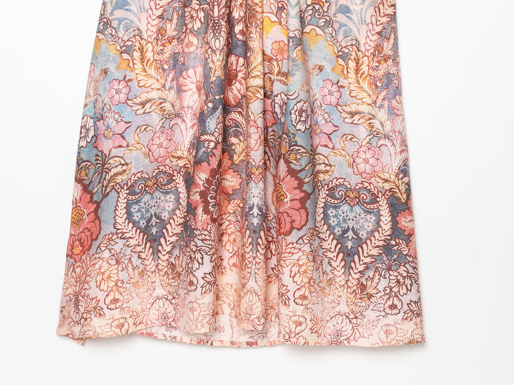 Women's backless printed halter neck dress