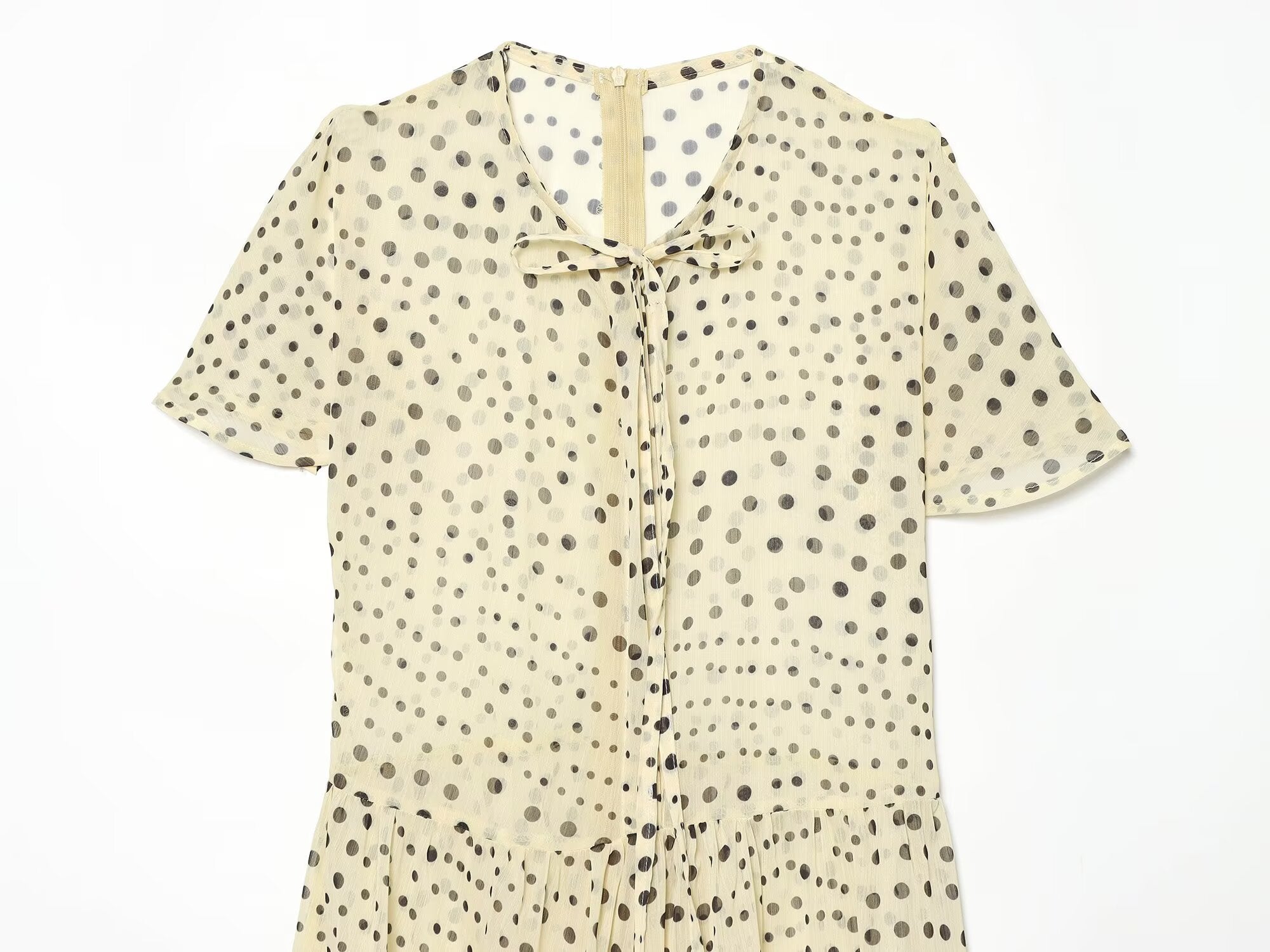 Women's short sleeved polka dot dress