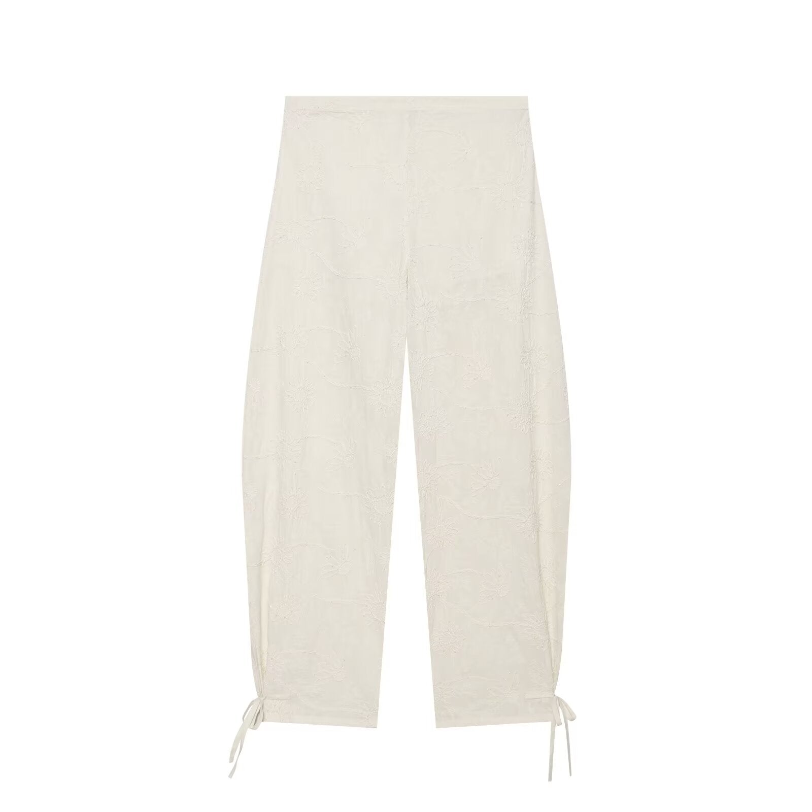 suit Women's 2 pieces embroidered bead hanging neck top+lantern pants