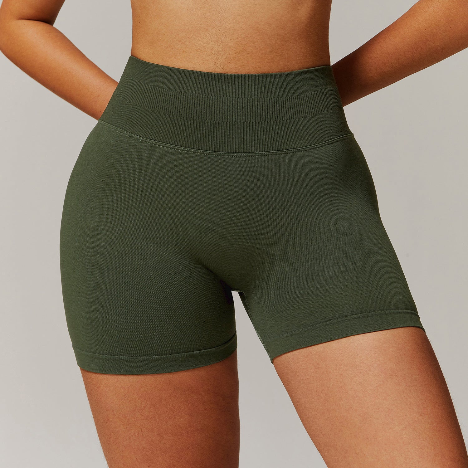 Women's New Fashion Seamless Yoga Breathable Sports Vest Seamless High Waist Yoga Shorts