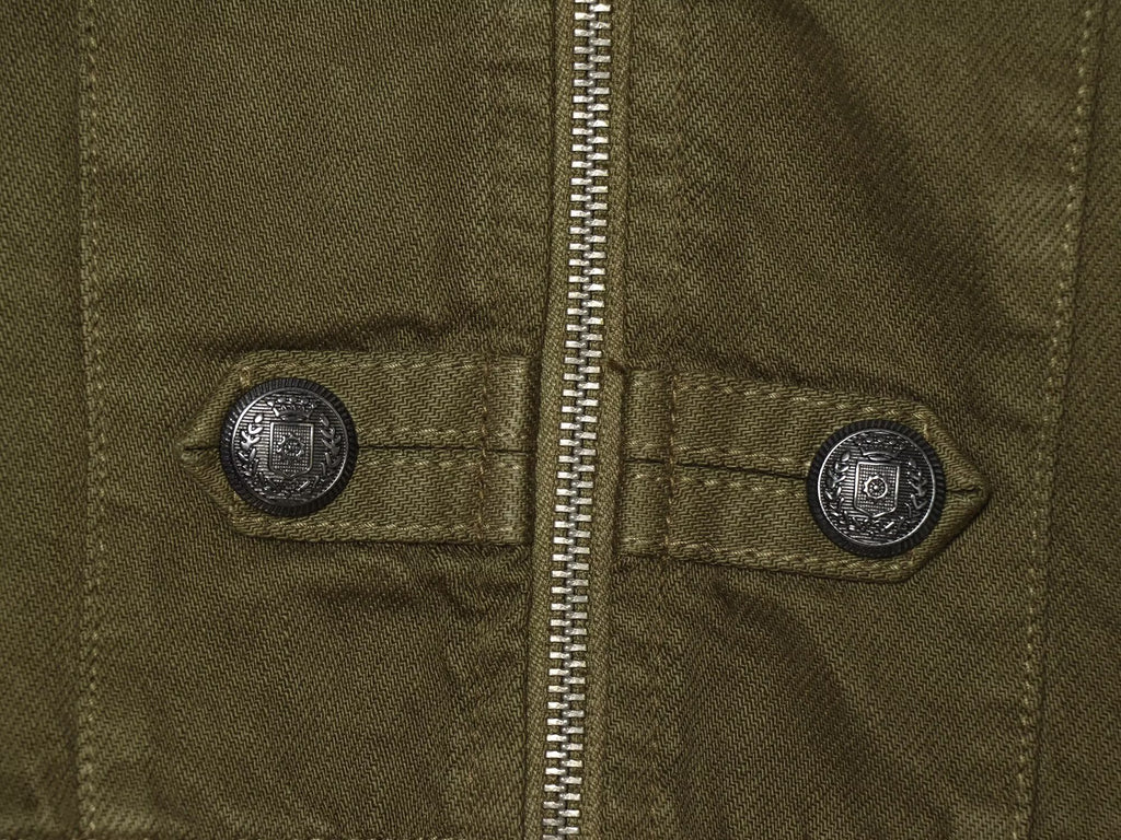Women's standing collar short straight denim jacket
