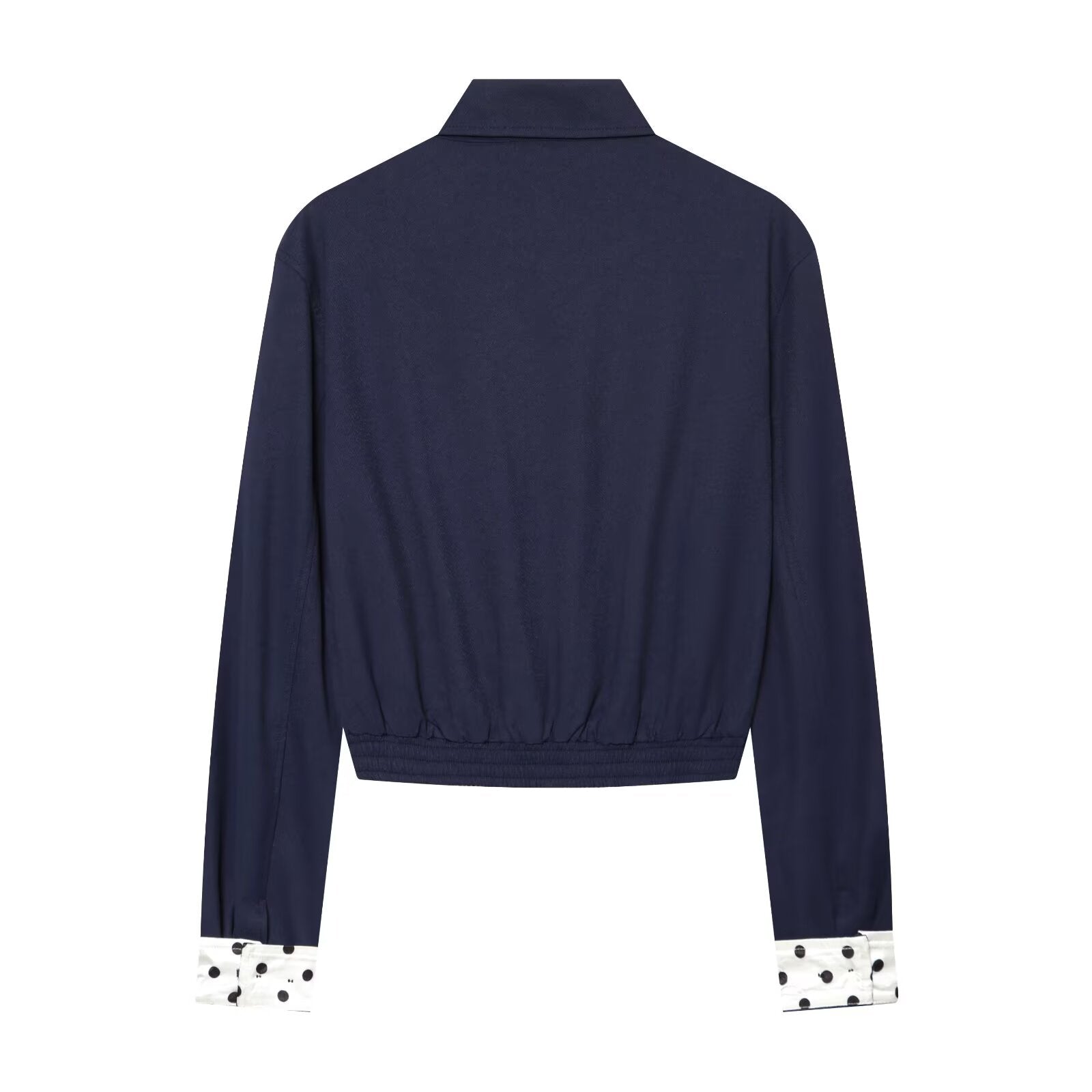 Women's polka dot contrasting collar jacket Coat