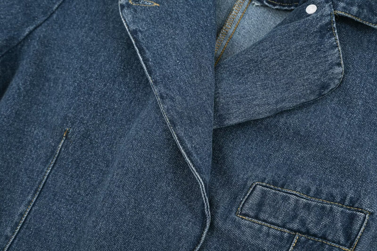 suit Women's 2 pieces short denim Blazer Coat +high waisted flared jeans