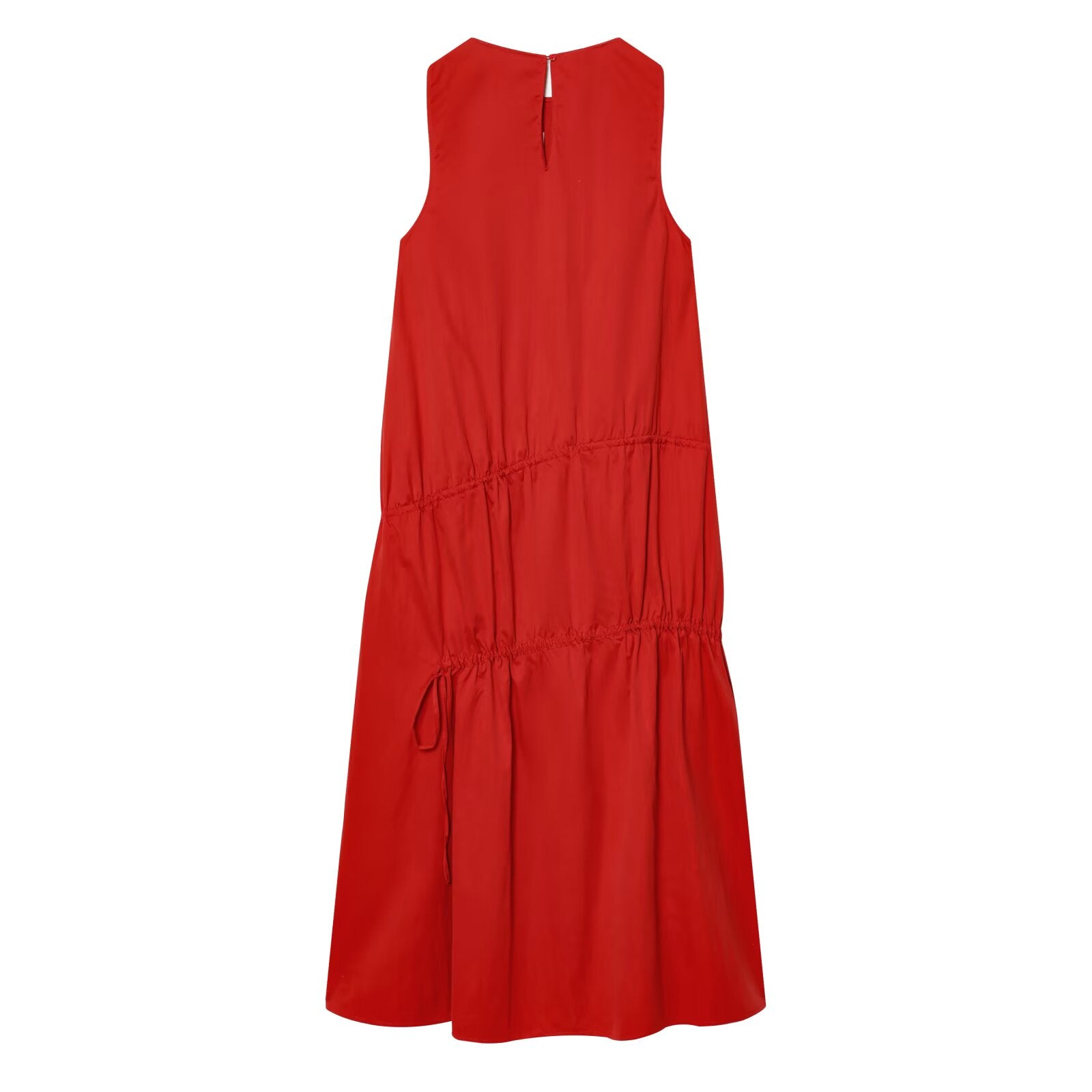 Women's bow decoration sleeveless MIDI dress