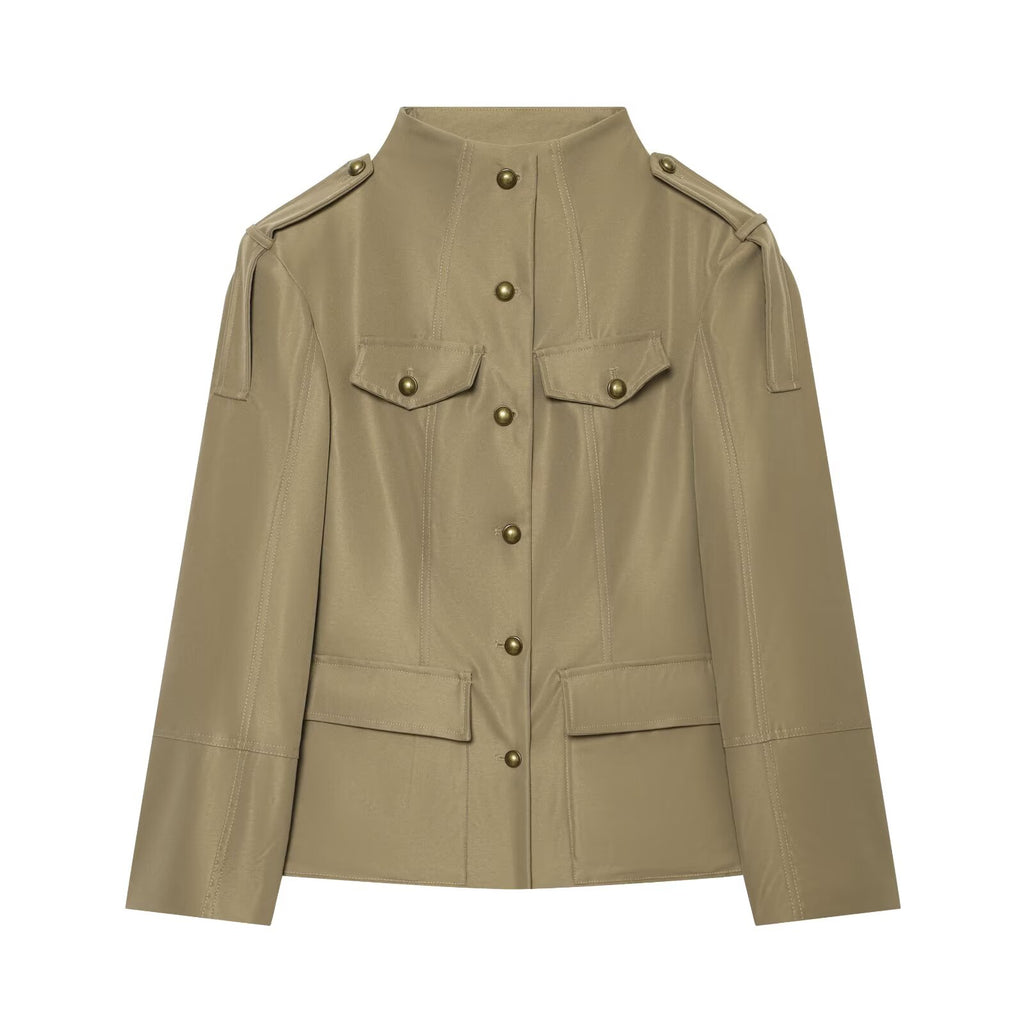 suit Women's 2 pieces pocket decoration slim jacket Coat+Shorts