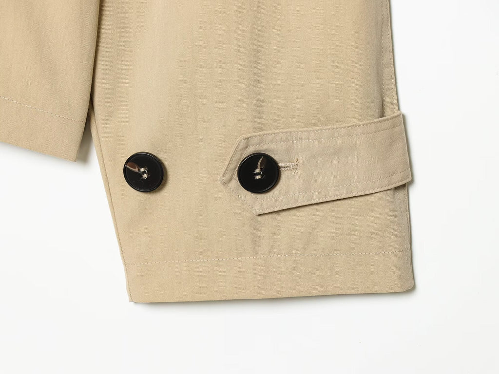 Women's with belt short windbreaker Coat