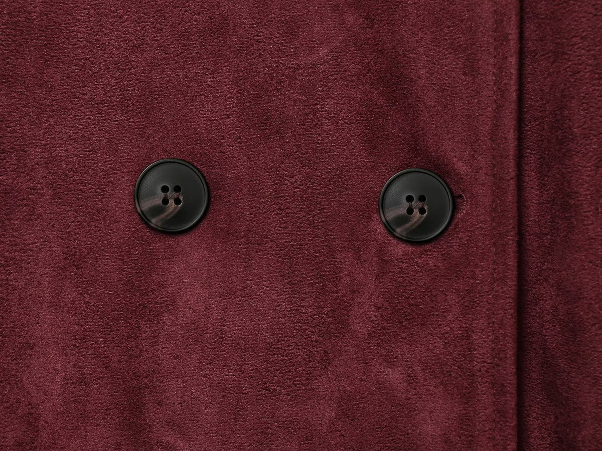 Women's with belt imitation suede jacket Coat