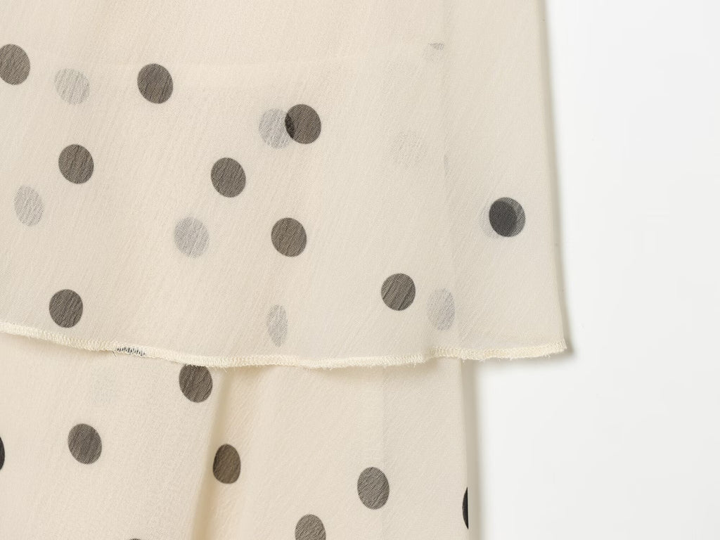 Women's vacation style polka dot cake dress