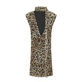 Women's scarves decorated animal print pleats dress