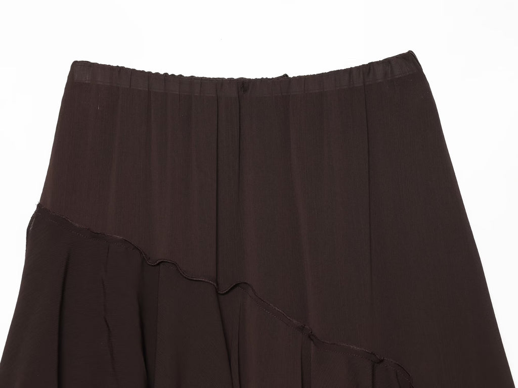 Women's ruffled draped Midi skirt
