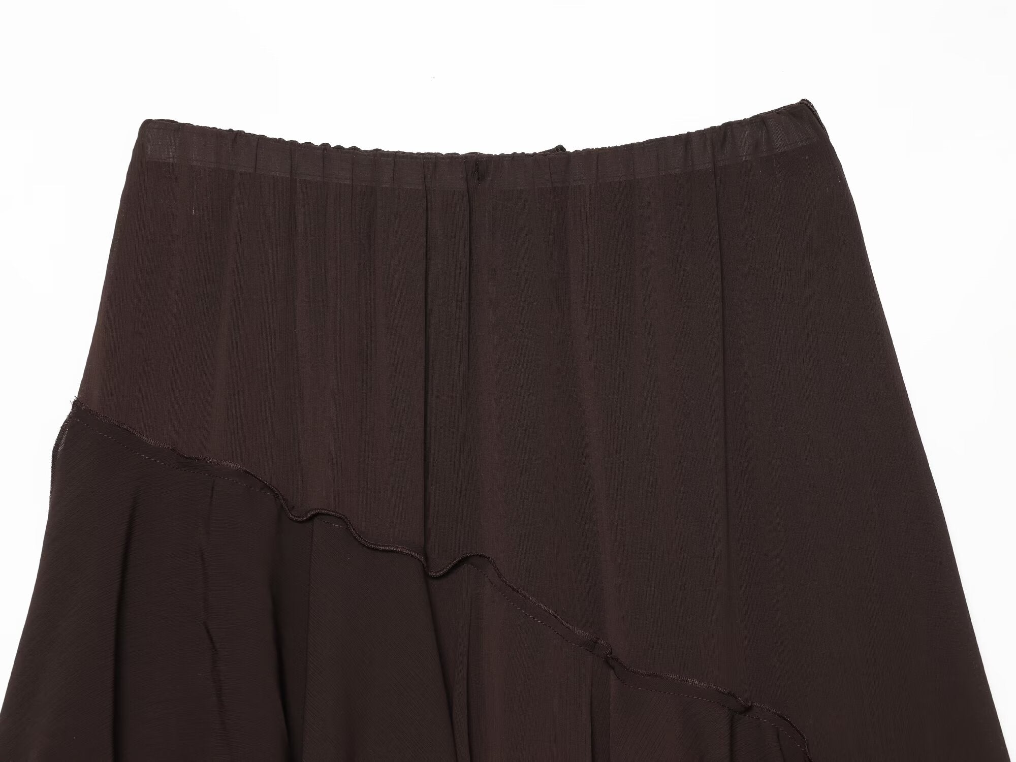 Women's ruffled draped Midi skirt