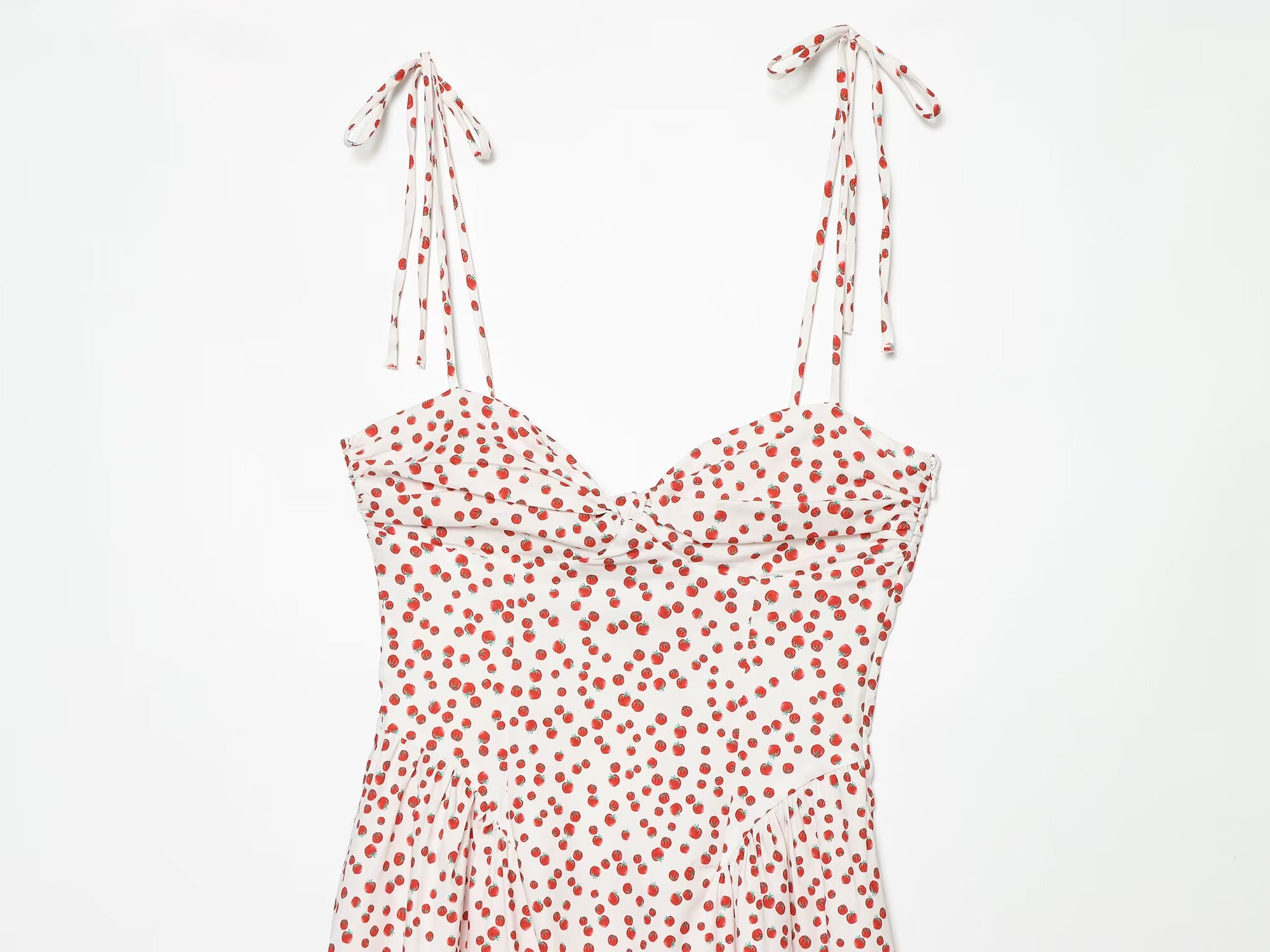 Women's printed poplin suspender dress