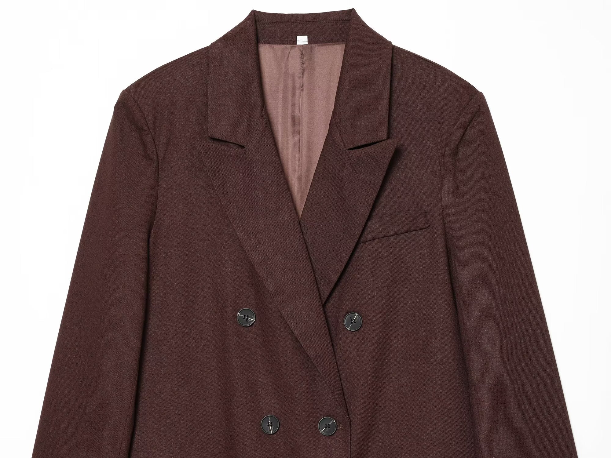 set woman 2 pieces loose linen blend Blazer Coat +straight leg pants