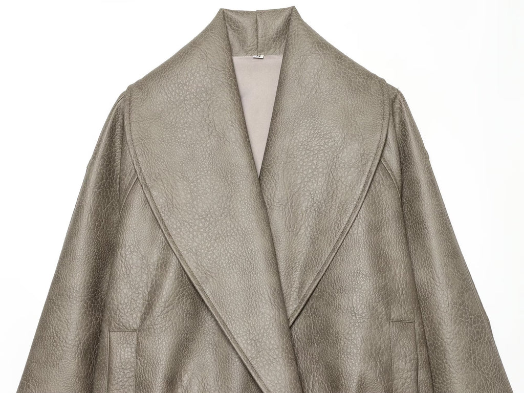 Women's leather effect casual jacket Coat
