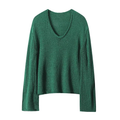 Women's casual versatile V-neck knitted sweater