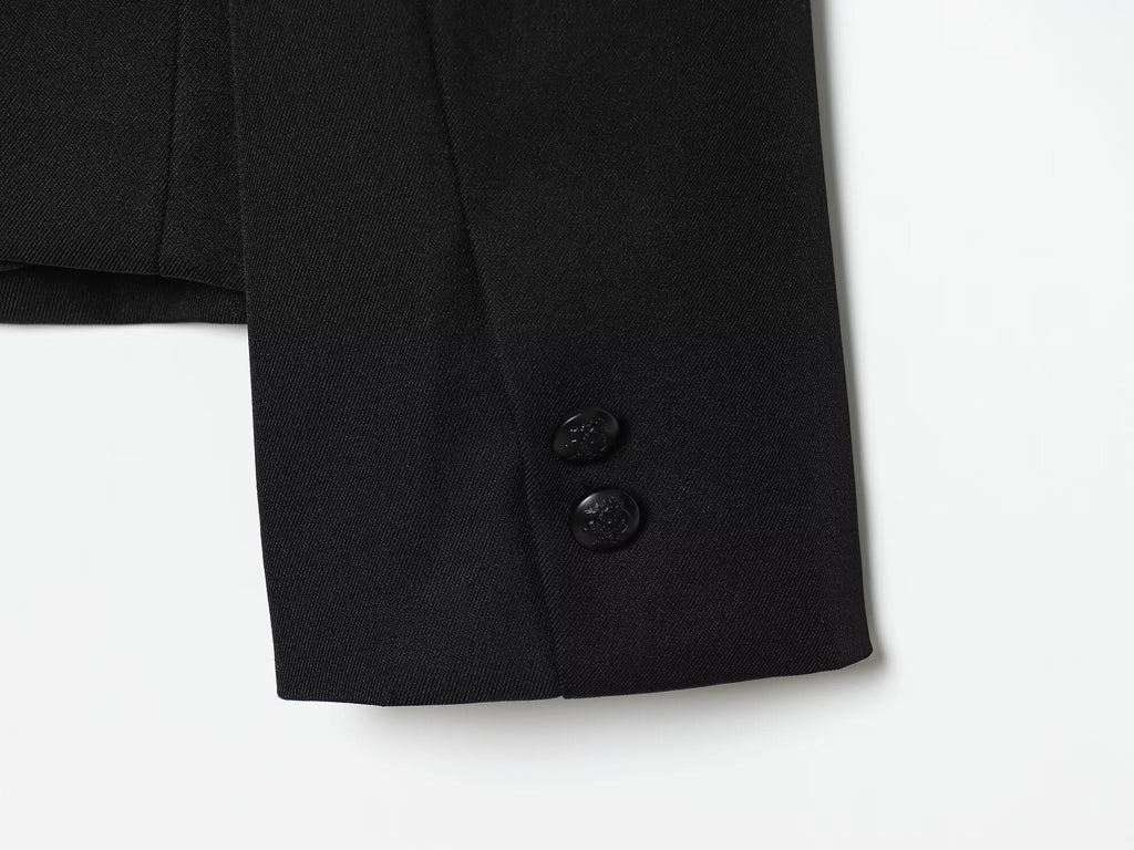 Women's breasted decorative high neck Blazer Coat