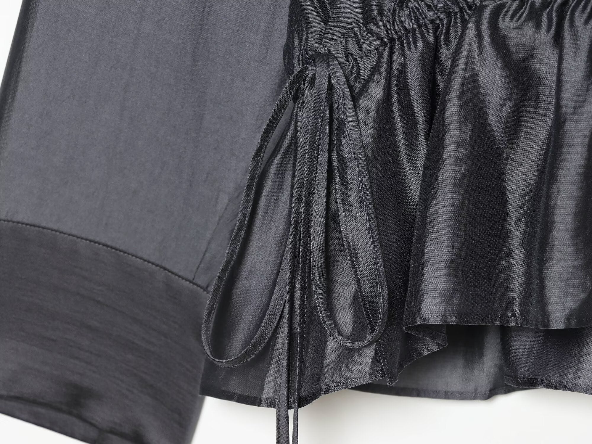 Women's lace up decorative casual draped shirt