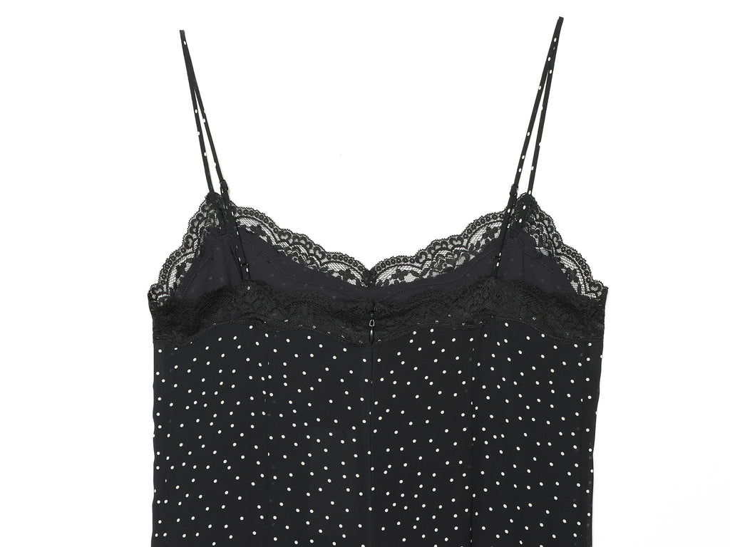 Women's polka dot printed slit dress