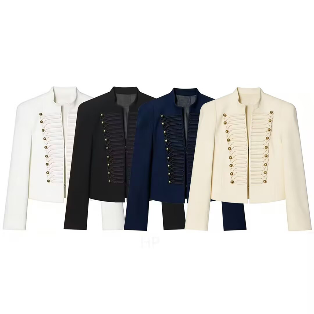 Women's with shoulder pads slim Blazer Coat