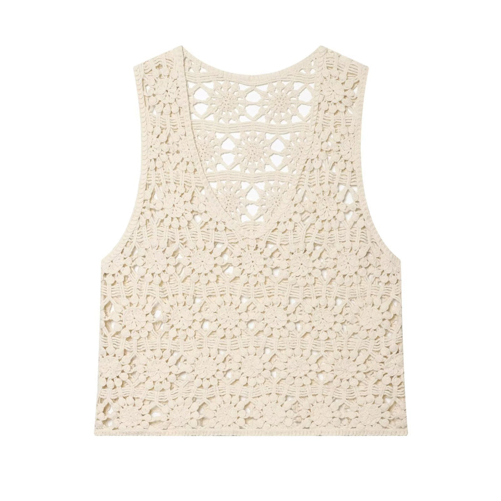 Women's casual hollow knitted vest