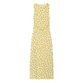 Women's sleeveless polka dot draped dress