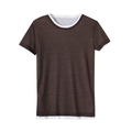 Women's O Neck double-layer short sleeved T-shirt