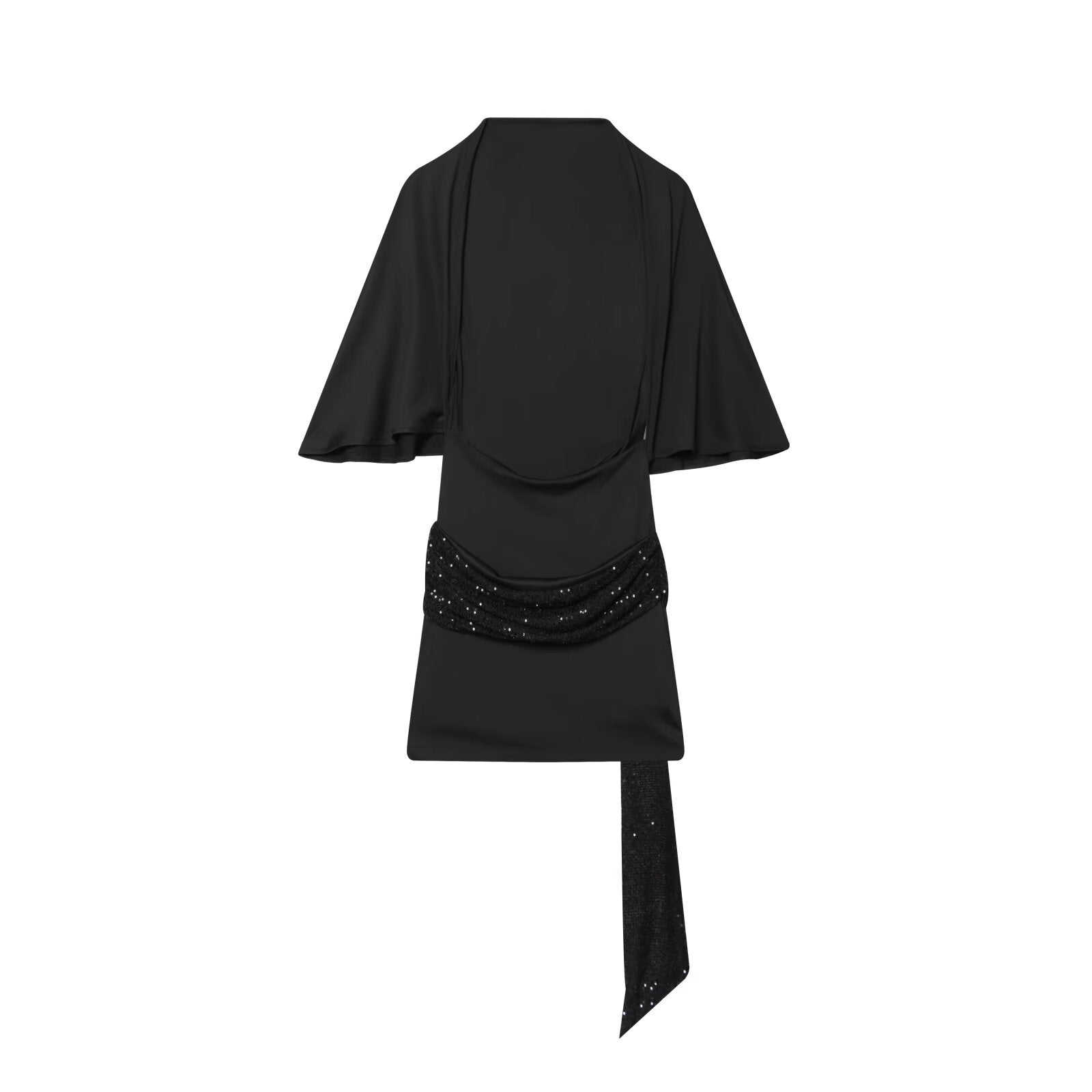 Women's backless bead patchwork mini dress