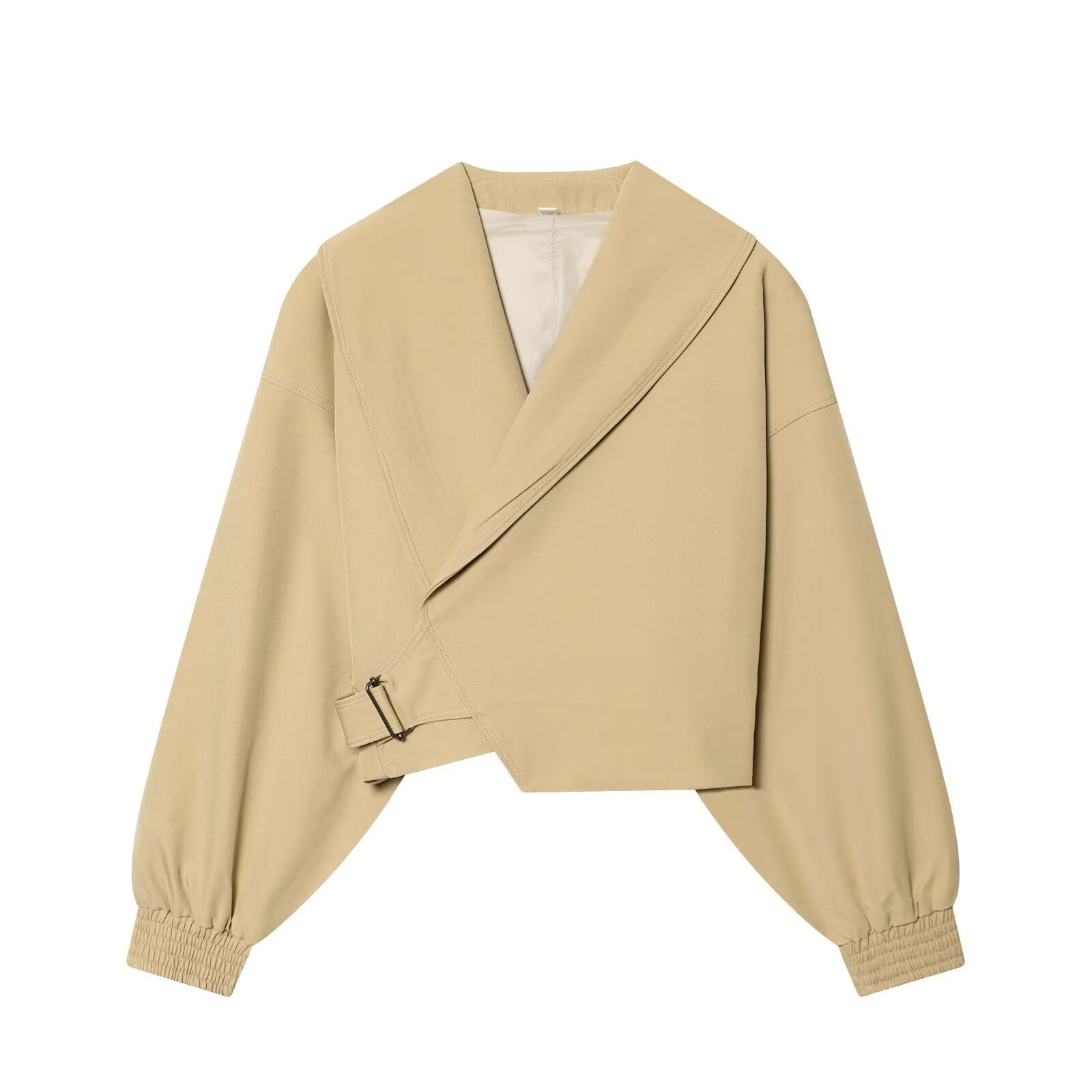 Women's buckle decoration casual short jacket