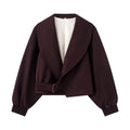 Women's long sleeved lapel short Coat