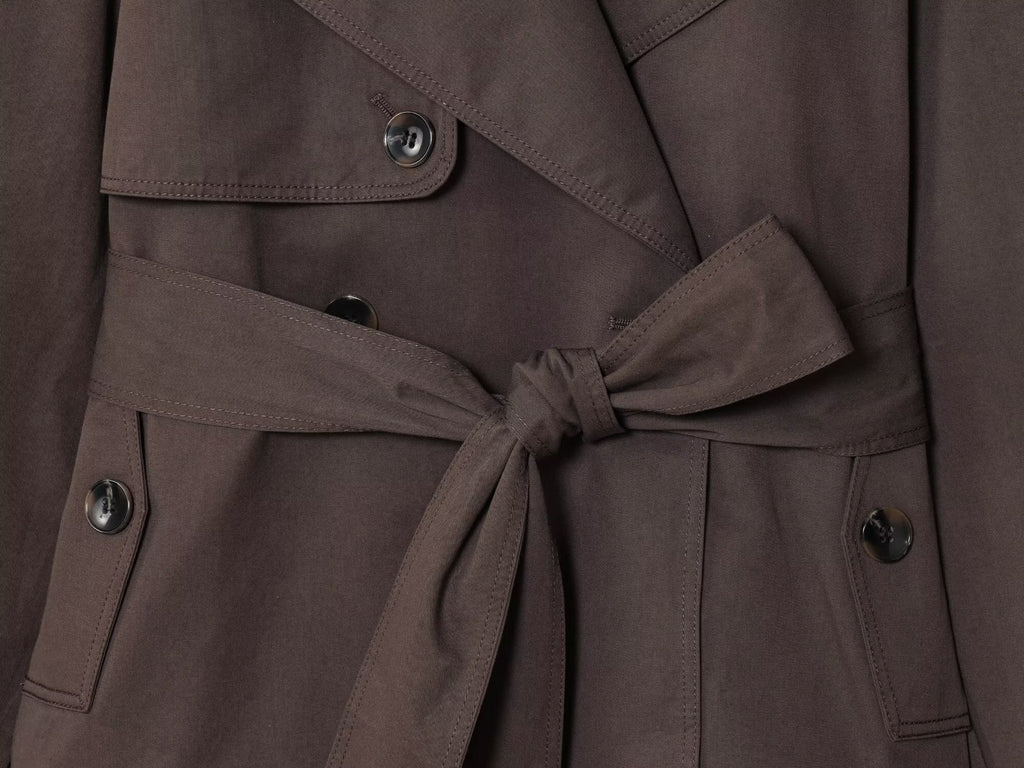 Women's with belt loose short windbreaker Coat