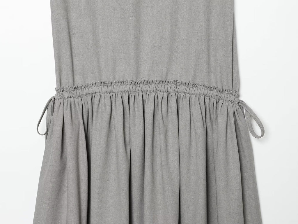 Women's O Neck linen blended MIDI dress