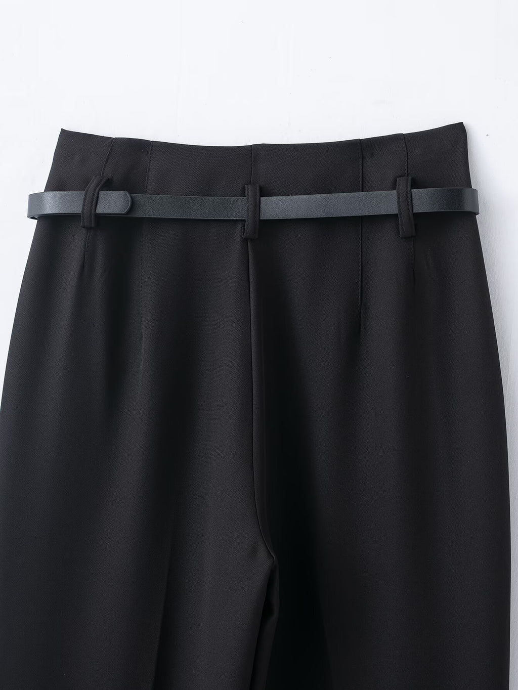 Women's With Belt casual straight high waisted pants