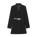 Women's With Belt casual double breasted Blazer style dress