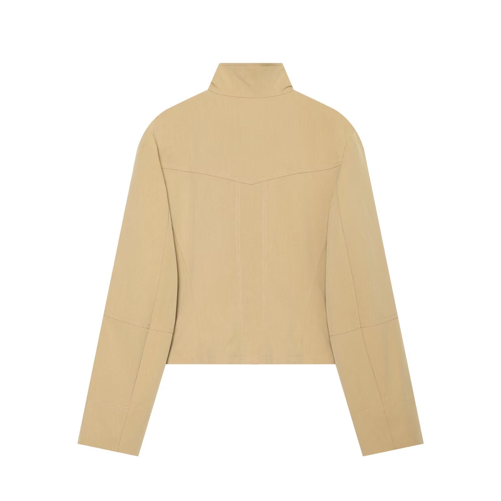Women's pocket decoration stand collar Coat