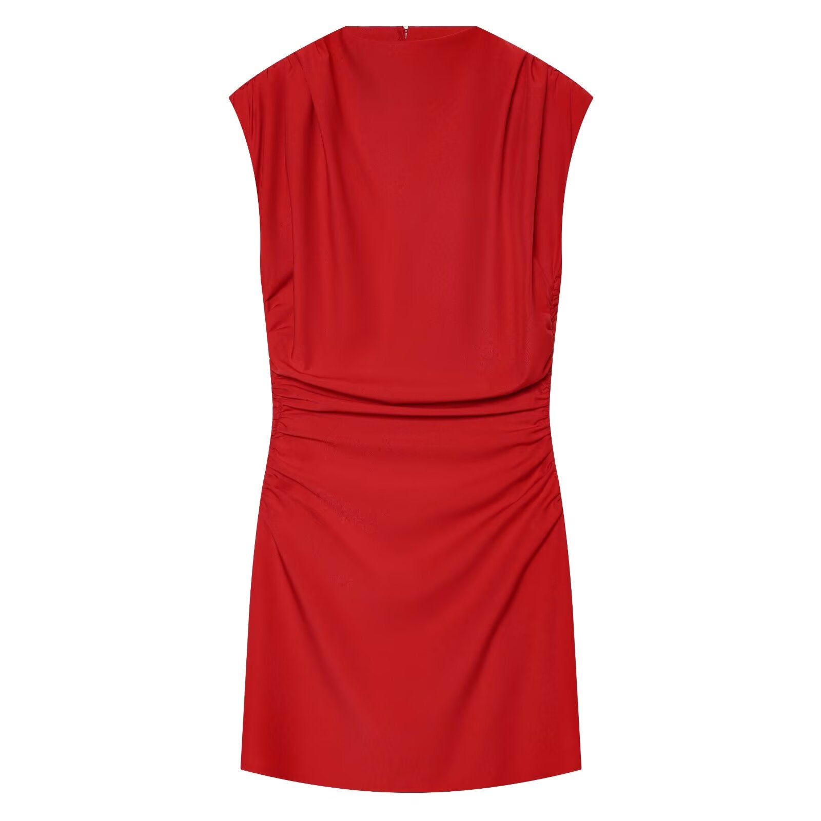 Women's with shoulder pads pleats mini dress