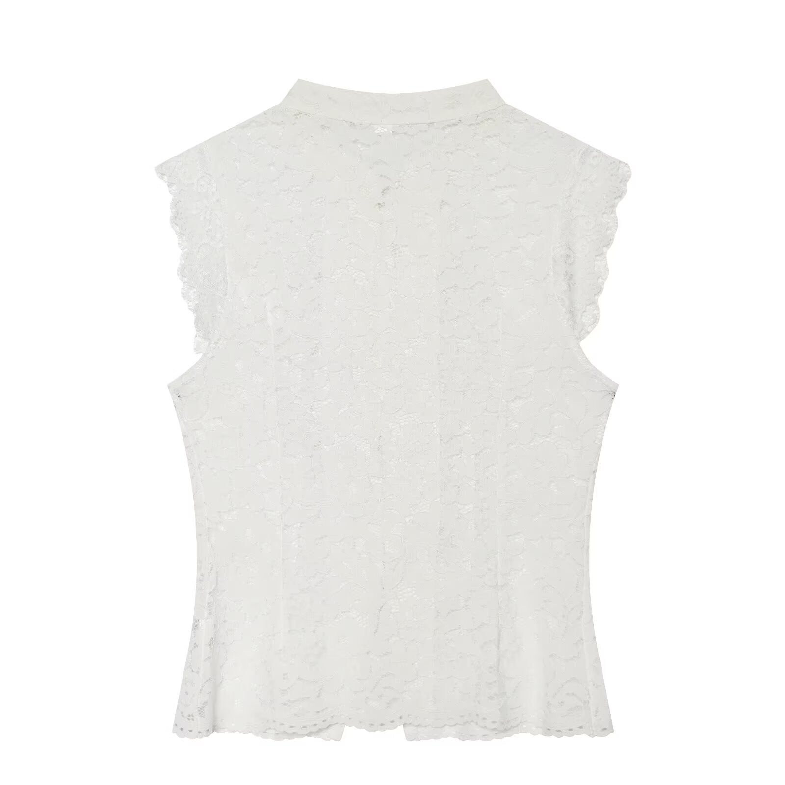 Women's lace hollow out buckle sleeveless vest