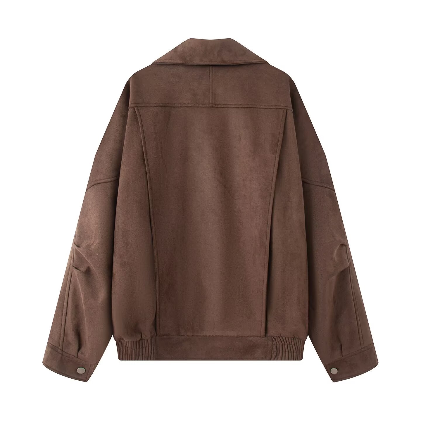 Women's loose Lapel Faux Leather suede jacket Coat